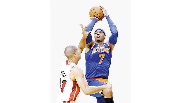 Anthony ties career high with 50 points as Knicks beat Heat