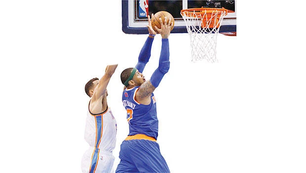Anthony fires 36 points as Knicks top Thunder