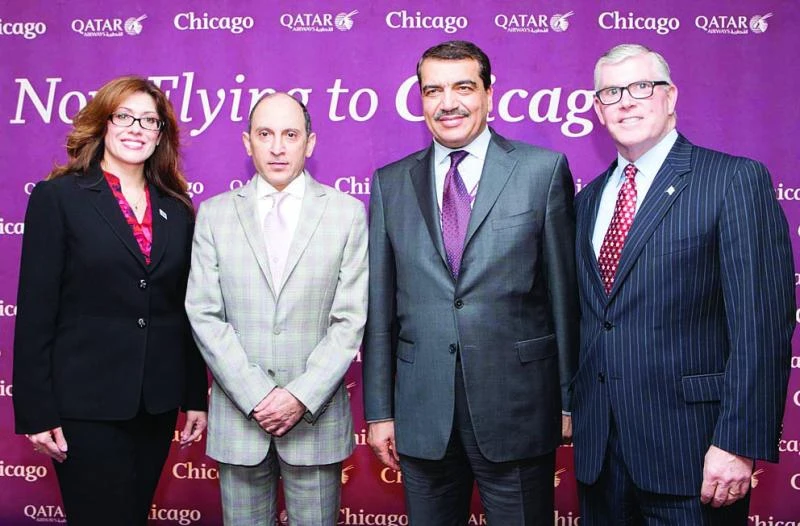 Qatar Airways first passenger flight lands in Chicago