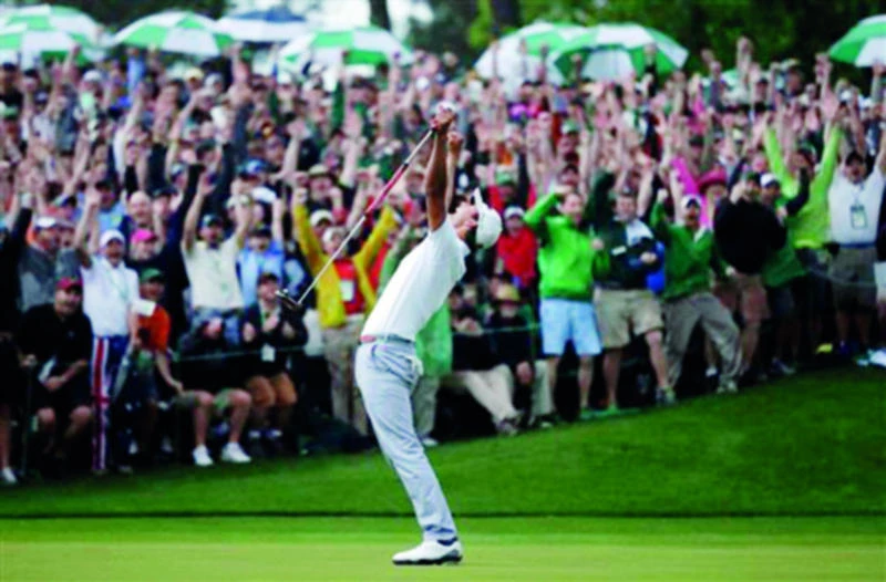 Well done: Scott finally wins Masters for Australia