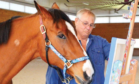Retired racehorse finds calling as abstract painter