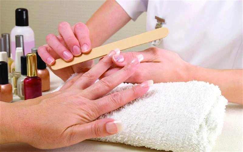 Giving your baby bump a polish at the beauty salon