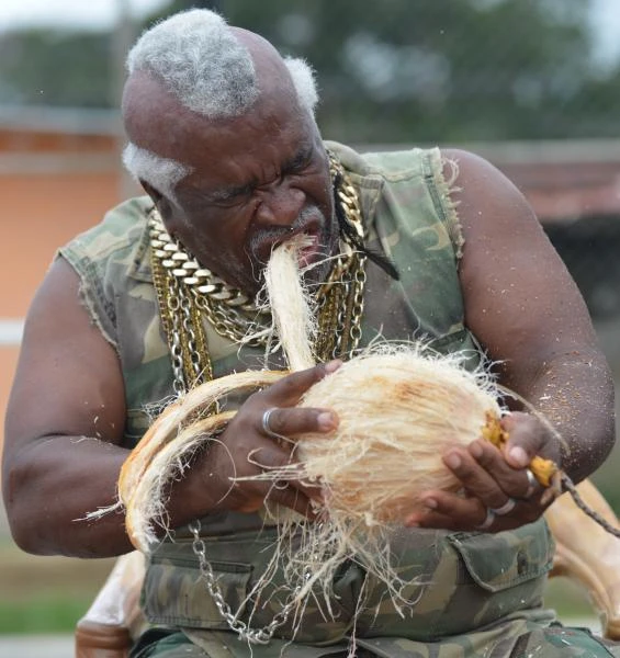 Human coconut peeler in Panama claims he is Guinness-worthy