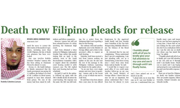 Filipino death row prisoner sees end of ordeal