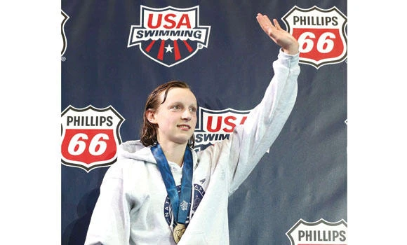 Ledecky sinks Evans’ 1500 freestyle record