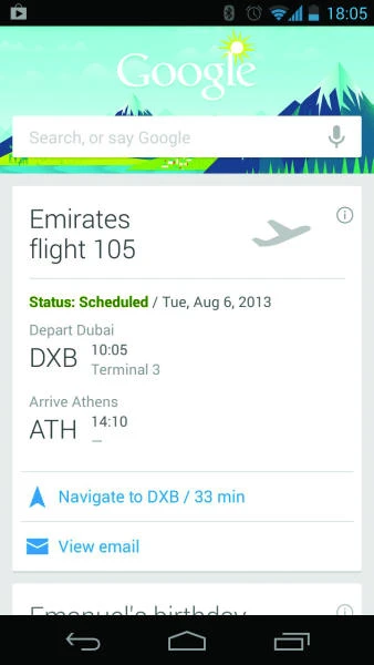 Emirates to roll out Google Now cards
