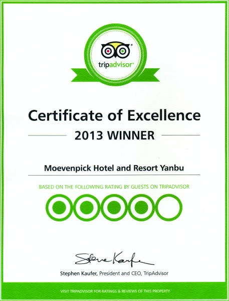 Movenpick Yanbu wins
TripAdviser award