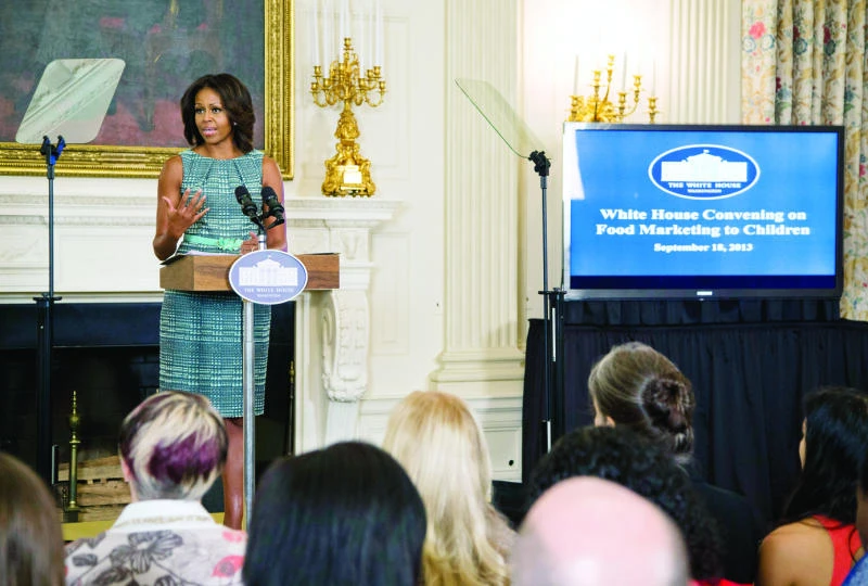Michelle Obama urges marketing of healthy foods to children