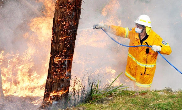 Australian firefighters merge blazes