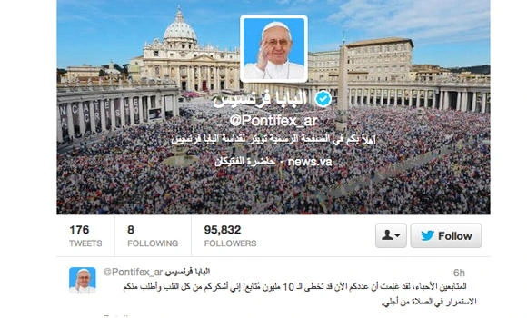Pope’s Twitter account attracts 10 million followers