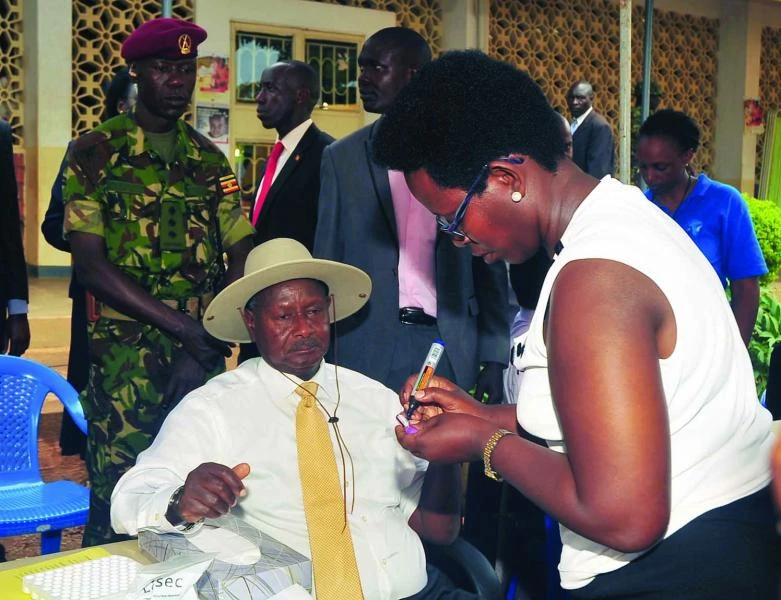 In rare move, Uganda leader publicly tests for HIV