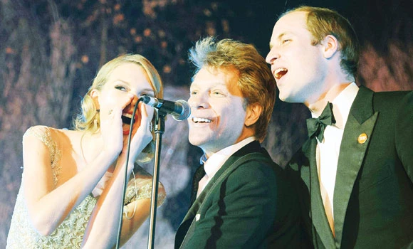 William rocks out with Swift, Bon Jovi