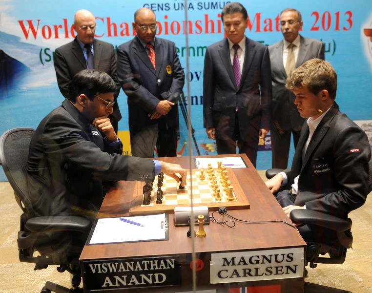 Anand, Carlsen draw first game of world chess duel