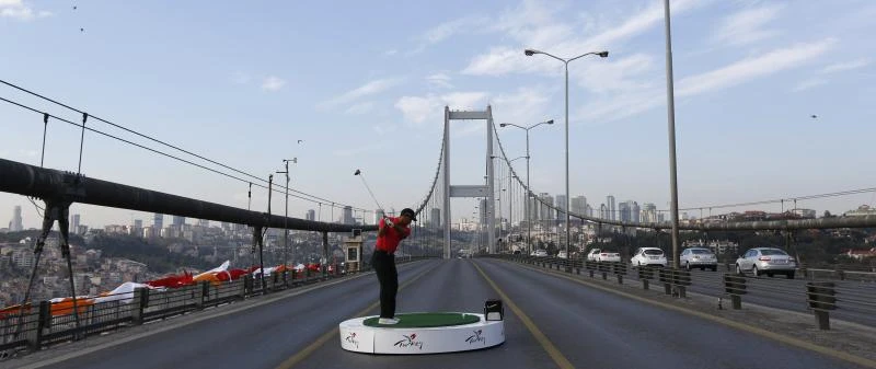 Woods hits drive across 2 continents in spectacular Turkey photoshoot