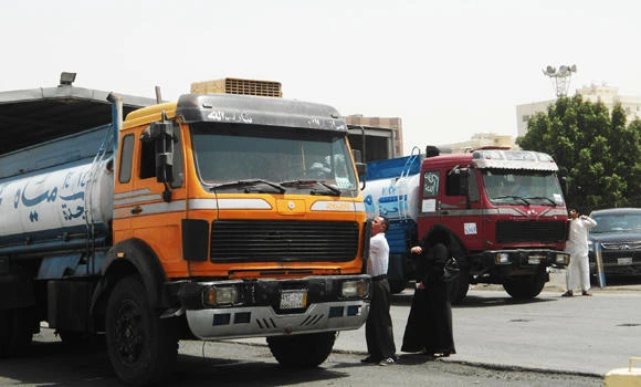 Many water truck drivers stop work