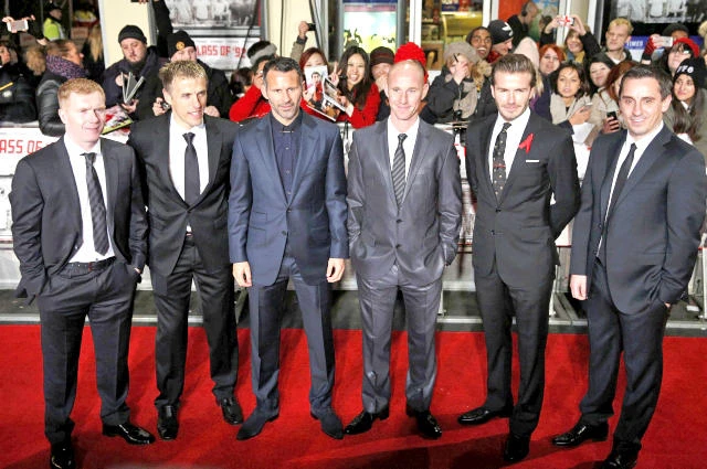 Beckham joins United icons for London movie premiere