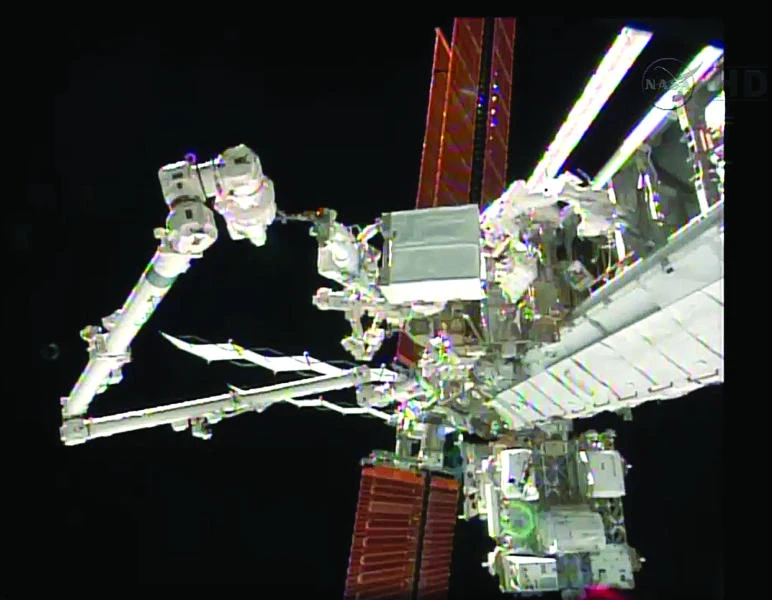 Astronauts complete first spacewalk to fix station’s cooling system