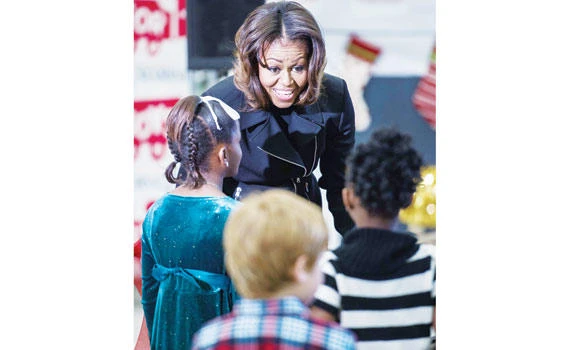 Michelle Obama helps kids track Santa by phone