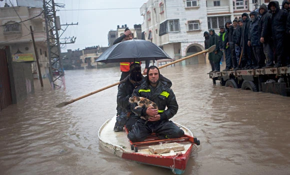 More than 4,000 evacuated from Gaza “disaster area” floods
