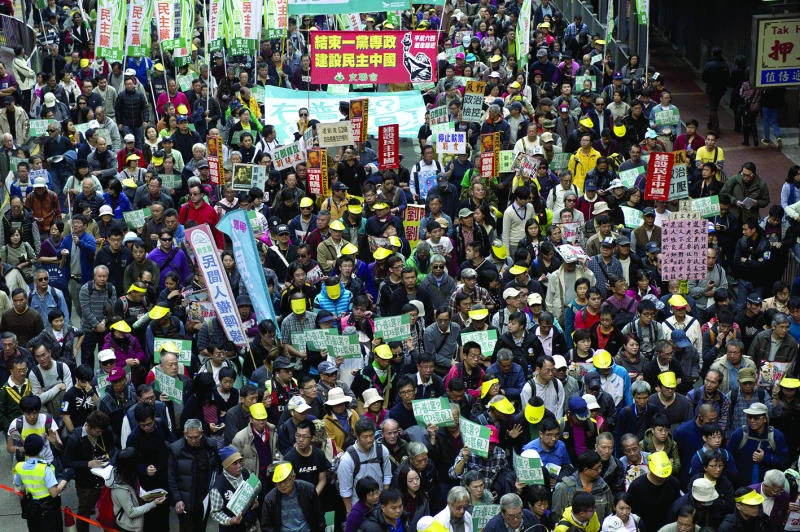 Thousands march for democracy in HK