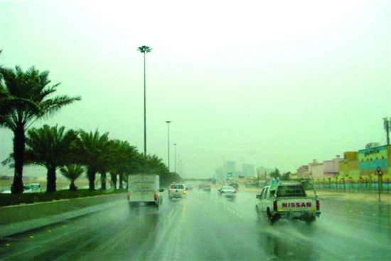 Warm day in Riyadh after intermittent rainfall