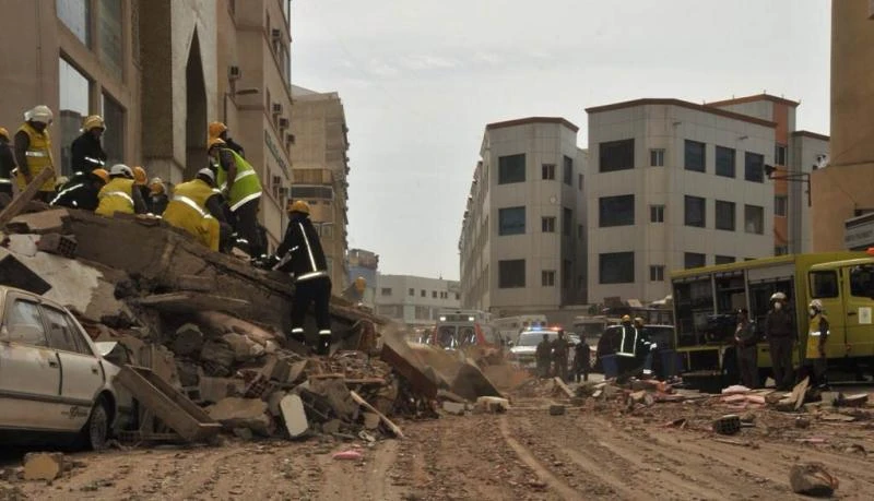 Three cars damaged in collapse of old building