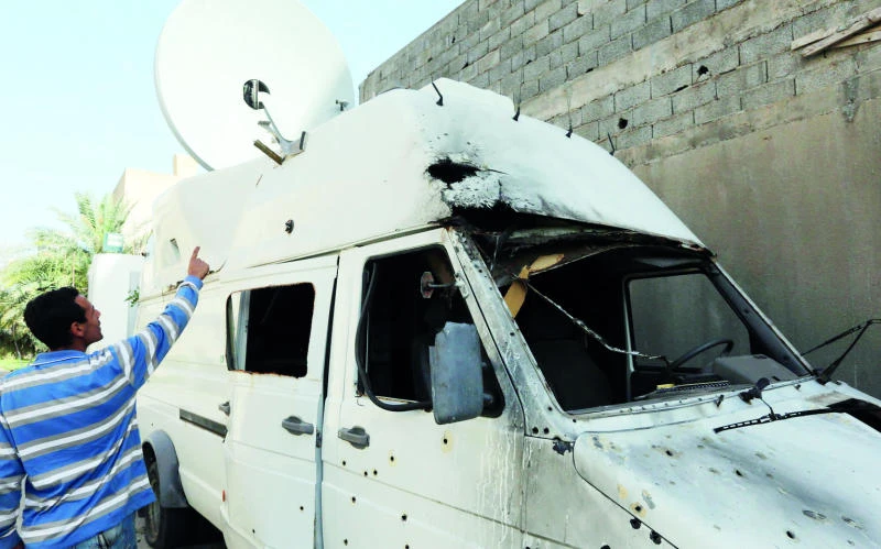 Blasts rock TV station in Libya