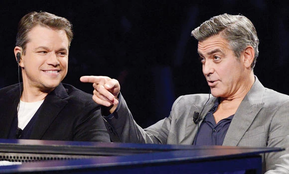 Clooney, Damon attend White House movie screening