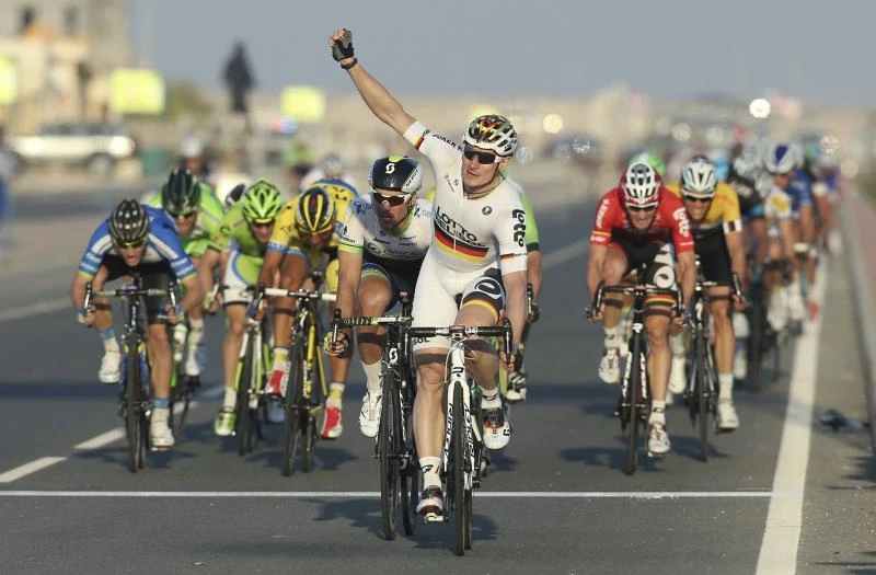 Greipel triumphs; Tersptra eyes victory