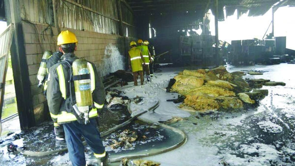 Fire destroys warehouse in Dahban