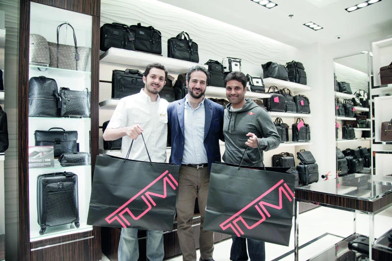Saudi Falcons team among shoppers at TUMI boutique