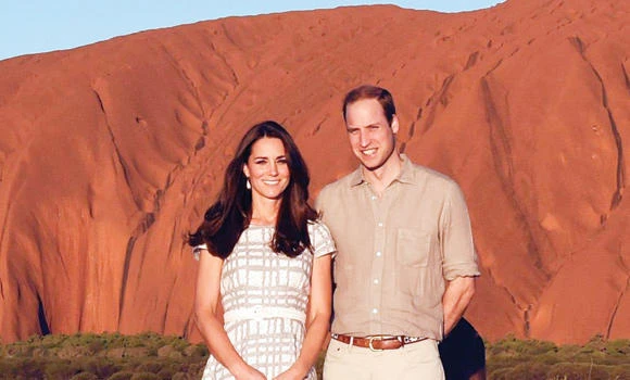 Traditional welcome for royals at Uluru