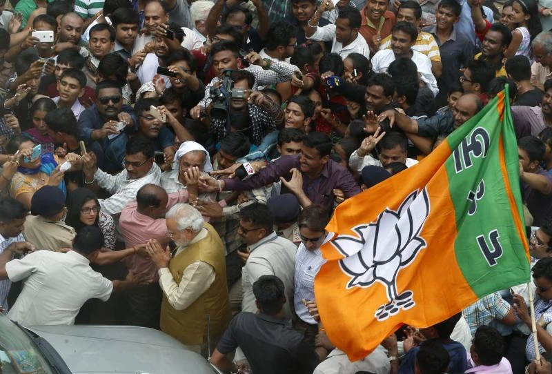 Modi supporters erupt in joy at India poll landslide