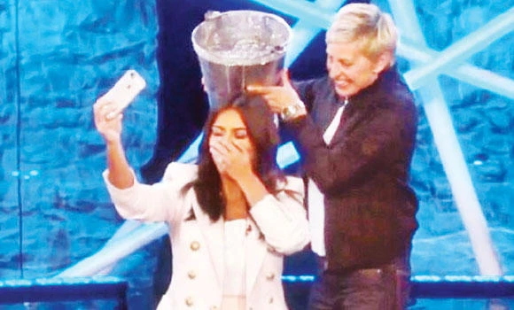 Kim takes Ice Bucket Challenge