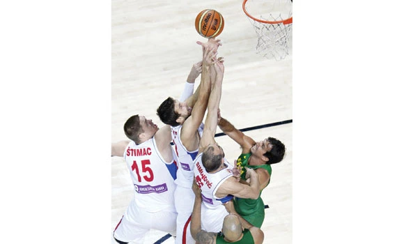Serbia routs Brazil 84-56 to reach World Cup semis