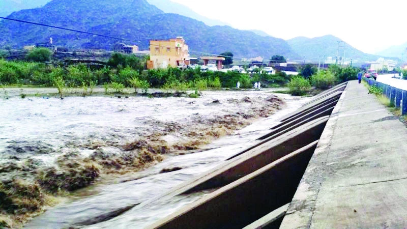 Water levels rise in Asir due to heavy rain