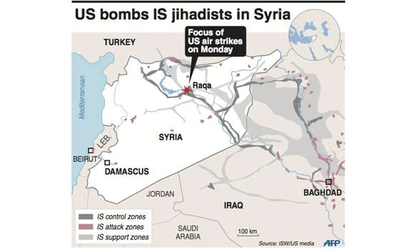 US, Arab partners launch first strikes on IS in Syria