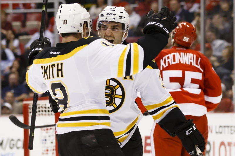 Krejci, Smith shine as Bruins beat Red Wings 3-2