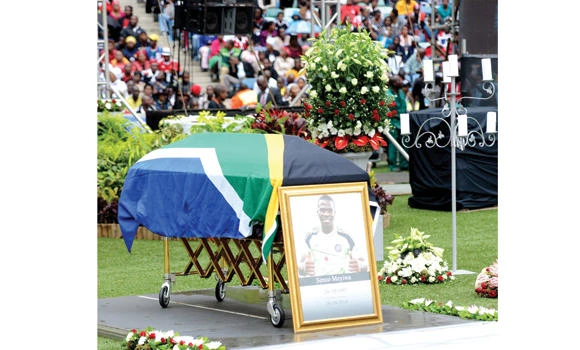 Weeping South Africans say goodbye to slain captain Meyiwa