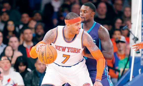 Anthony sets milestone as Knicks nip Hornets 96-93