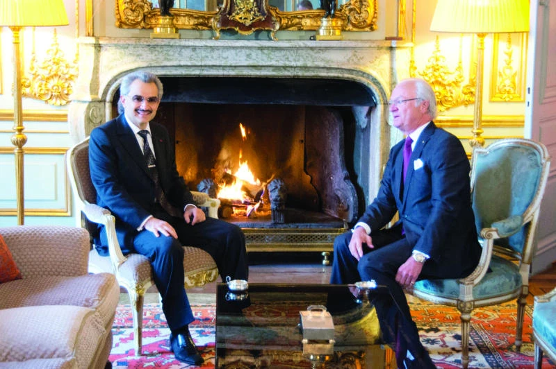 King of Sweden and Prince Alwaleed discuss global economic climate