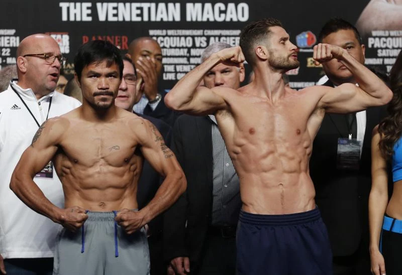 Pacquiao makes weight, Algieri needs 3 attempts to make it