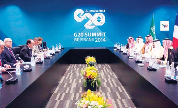 G-20: Crown prince in talks with top leaders