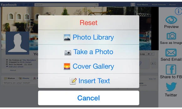 Create cover arts for Facebook easily and quickly