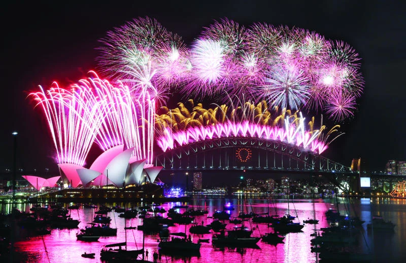 With fireworks, world rings in 2015