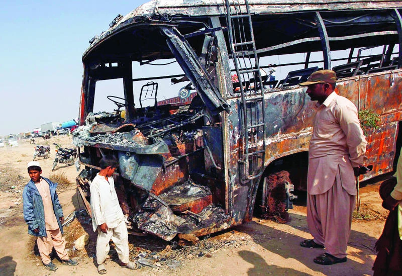 Bus rams into oil tanker near Karachi, killing 57