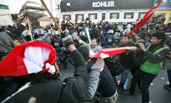 Opposition turns violent inside Nepal parliament, on streets