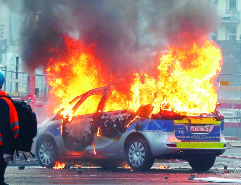 Dozens injured in German clashes