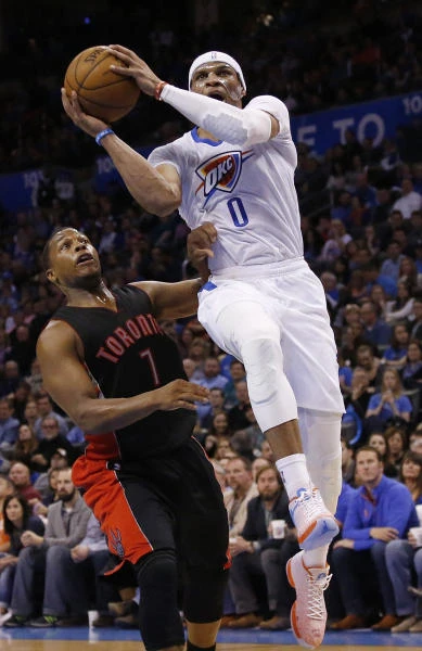 Westbrook’s 7th triple-double leads Thunder past Raptors