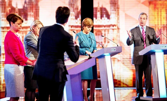 Opposition leaders in TV clash three weeks before UK vote